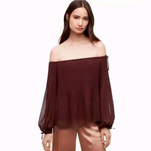 Wilfred flowy off shoulder shirt
